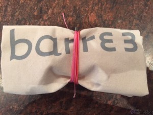 barre3 bag and bracelets