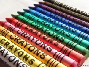crayons lined up
