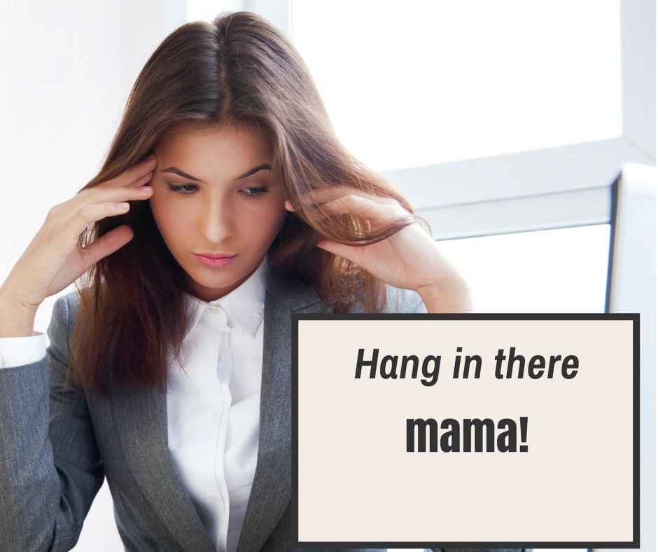 woman in suit, hang in there mama