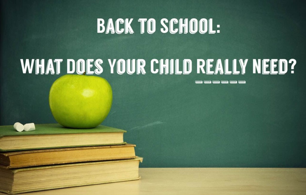 apple on books against chalkboard: back to school, what does your child really need?