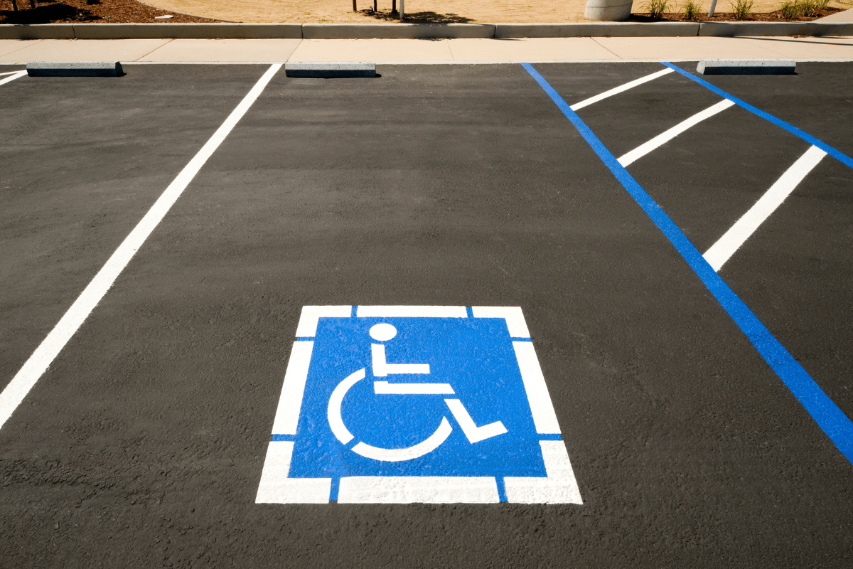 handicap parking space (handicap parking placard for people with disabilities, autism)