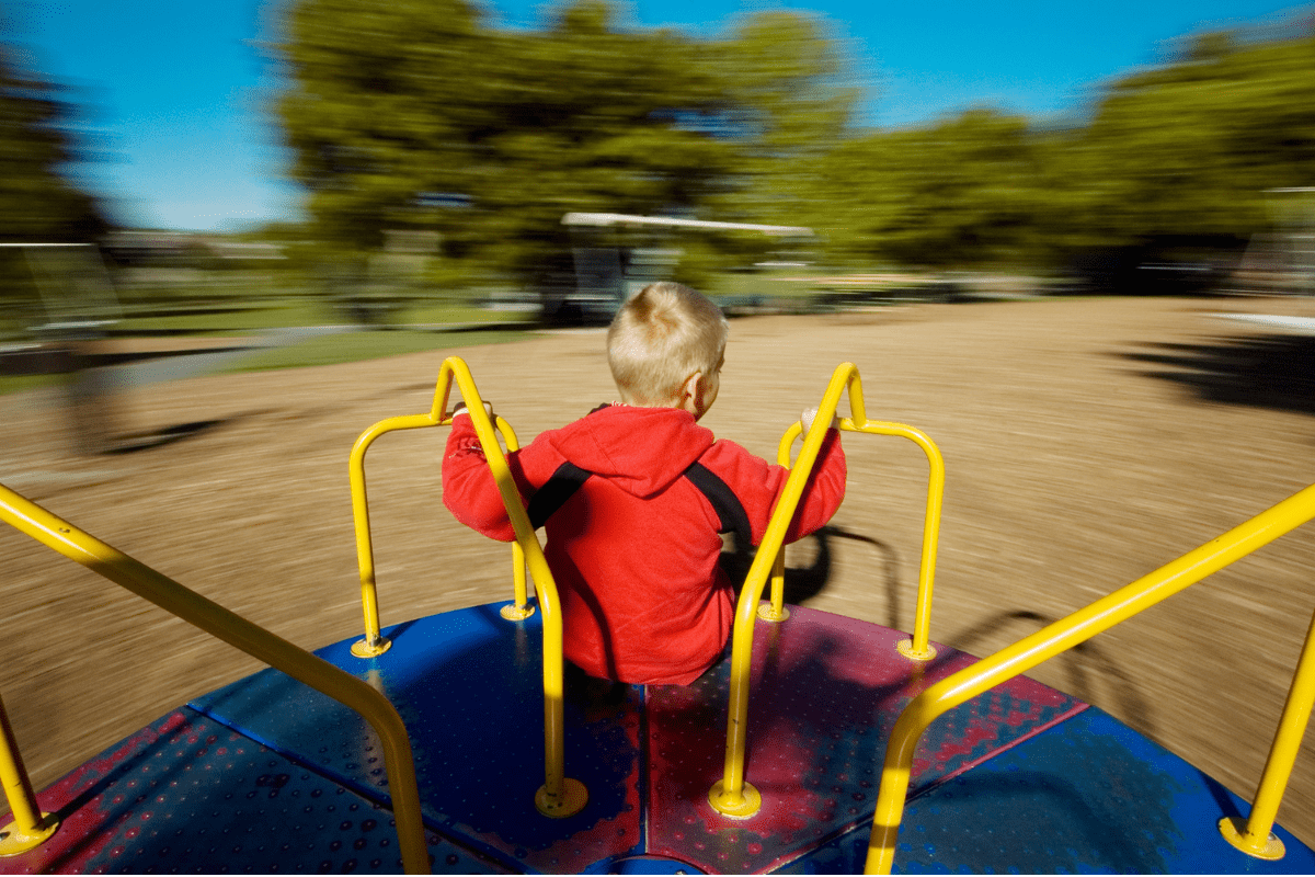 child with autism on playground