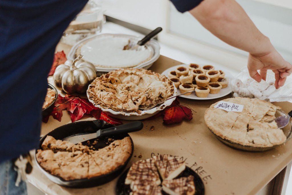 variety of holiday pies from allergy-safe bakeries