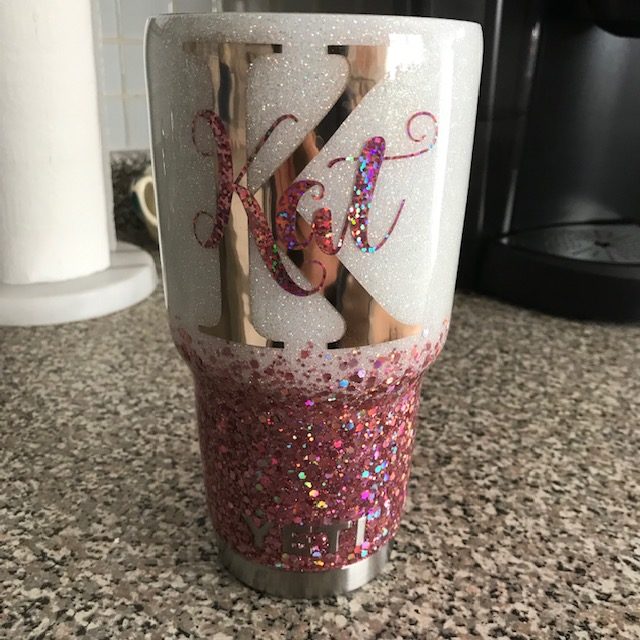 A Glitter Yeti cup