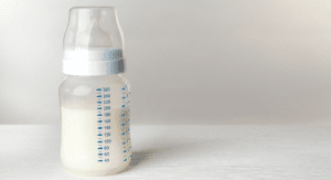 Baby bottle of formula