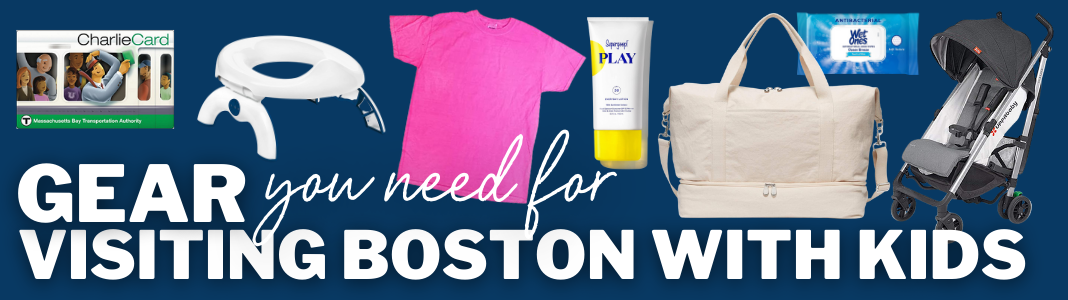 collage of items needed for Boston vacation
