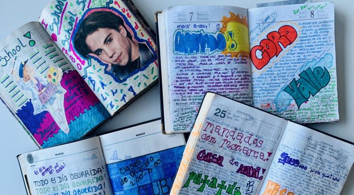 journals and scrapbooks detailing adolescent and childhood memories