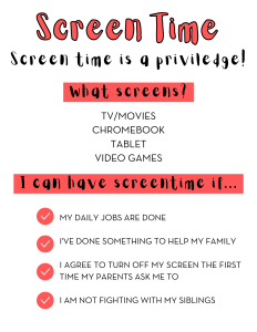 Screen time rules for kids