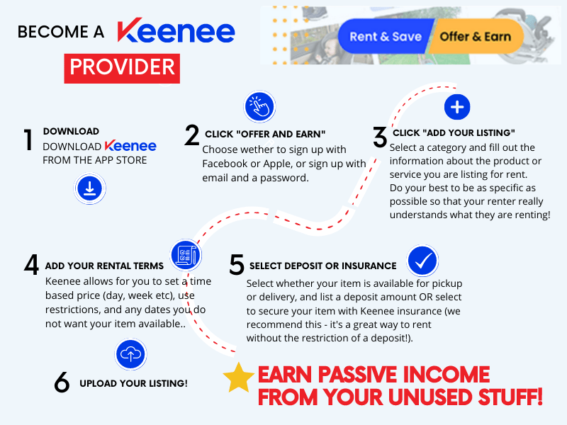make money with your unused baby gear by becoming a keenee provider