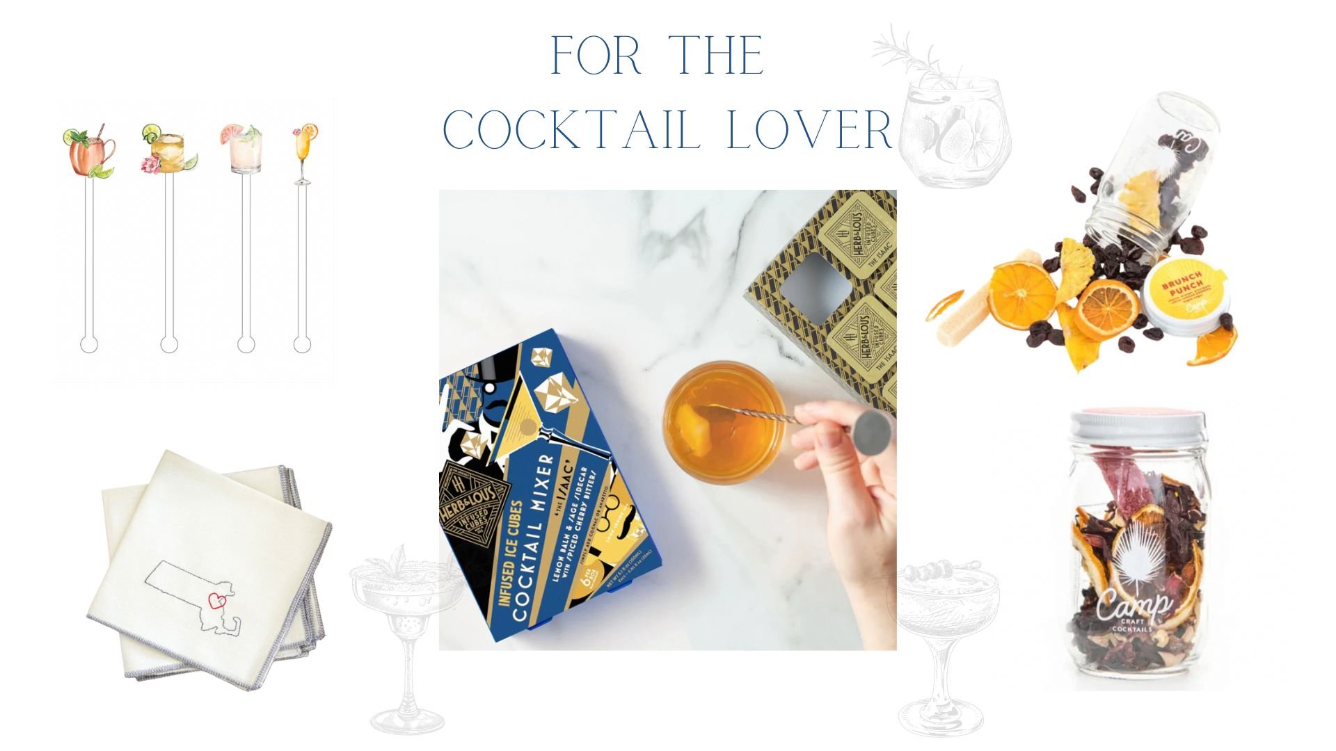 Banner with products for a cocktail lover