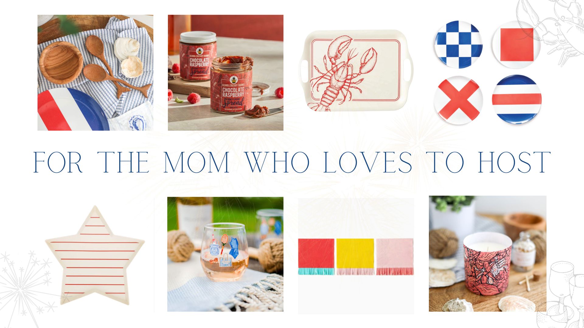Banner with images with gift ideas for moms who love to host